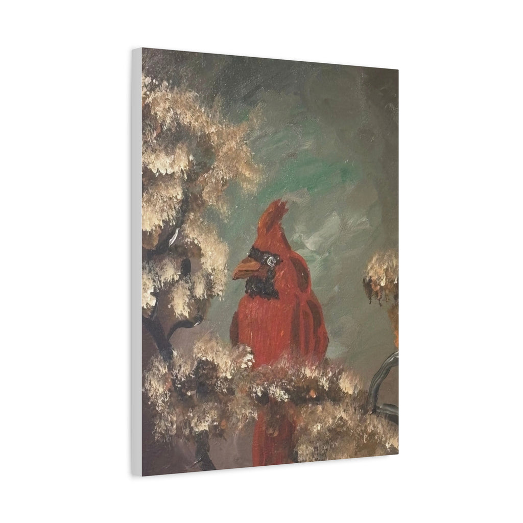 Cardinal Bird Matte Canvas Wall Art — Stretched 1.25" Nature Painting
