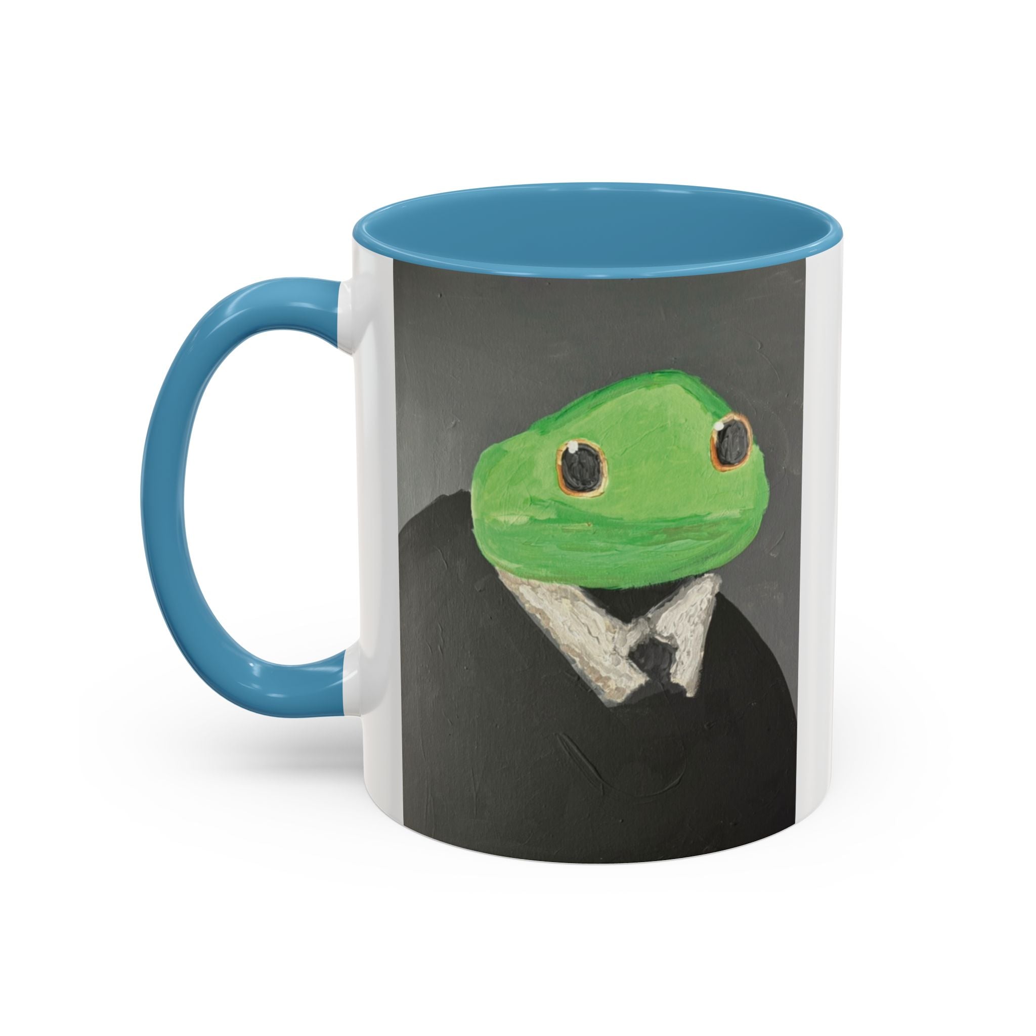Frog in Suit Accent Coffee Mug – Quirky Formal Frog Art (11/15oz)