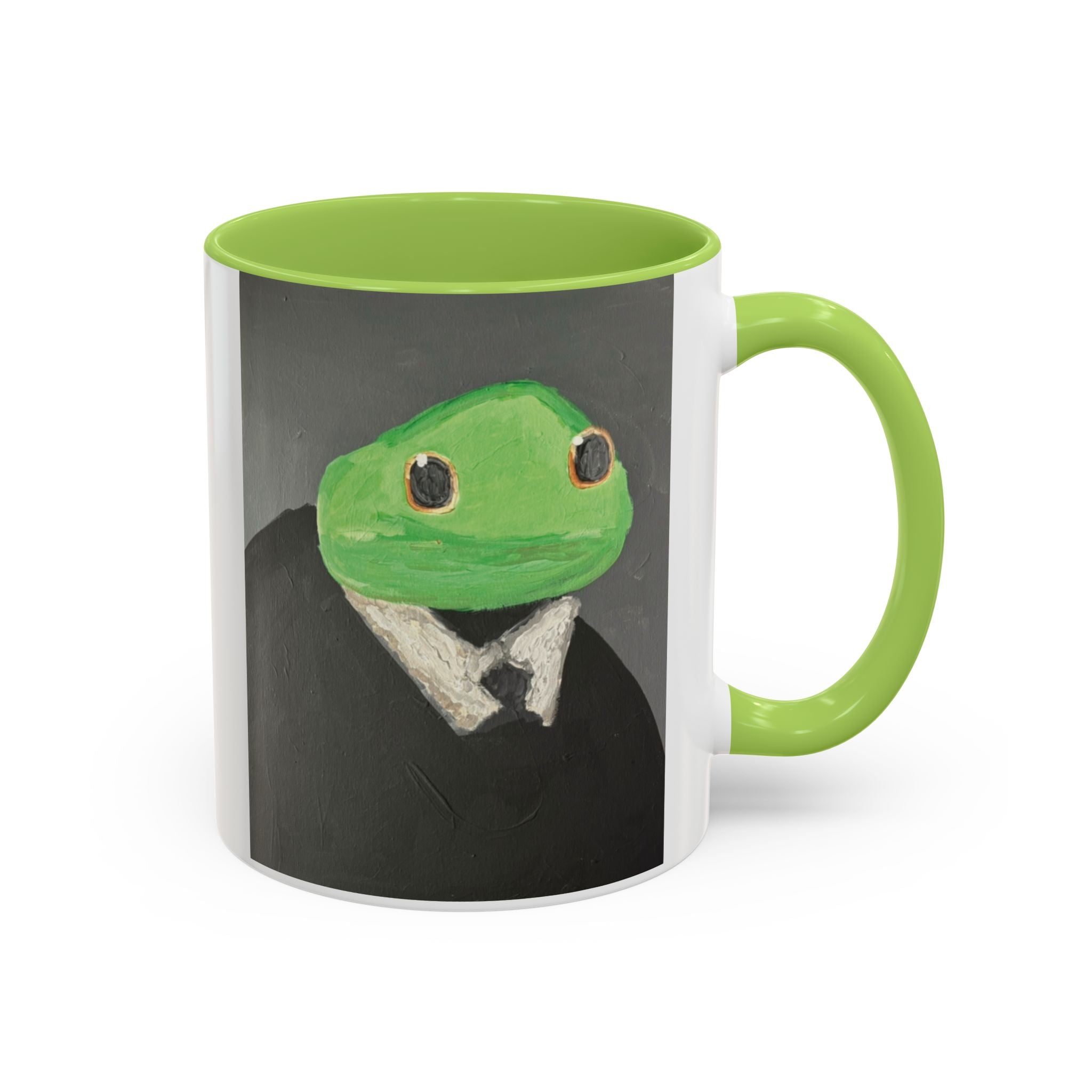 Frog in Suit Accent Coffee Mug – Quirky Formal Frog Art (11/15oz)