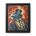 Plague Doctor Raven Framed Canvas Art – Gothic Autumn Wall Decor