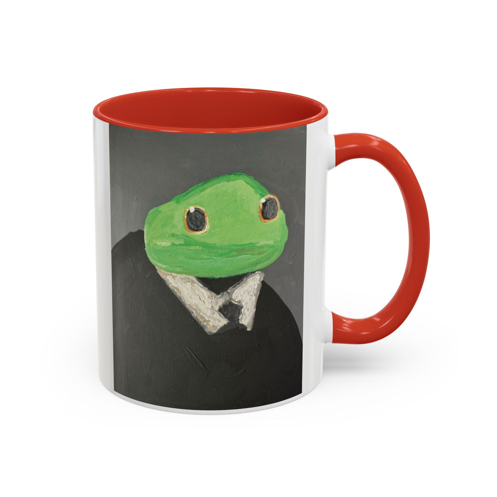 Frog in Suit Accent Coffee Mug – Quirky Formal Frog Art (11/15oz)