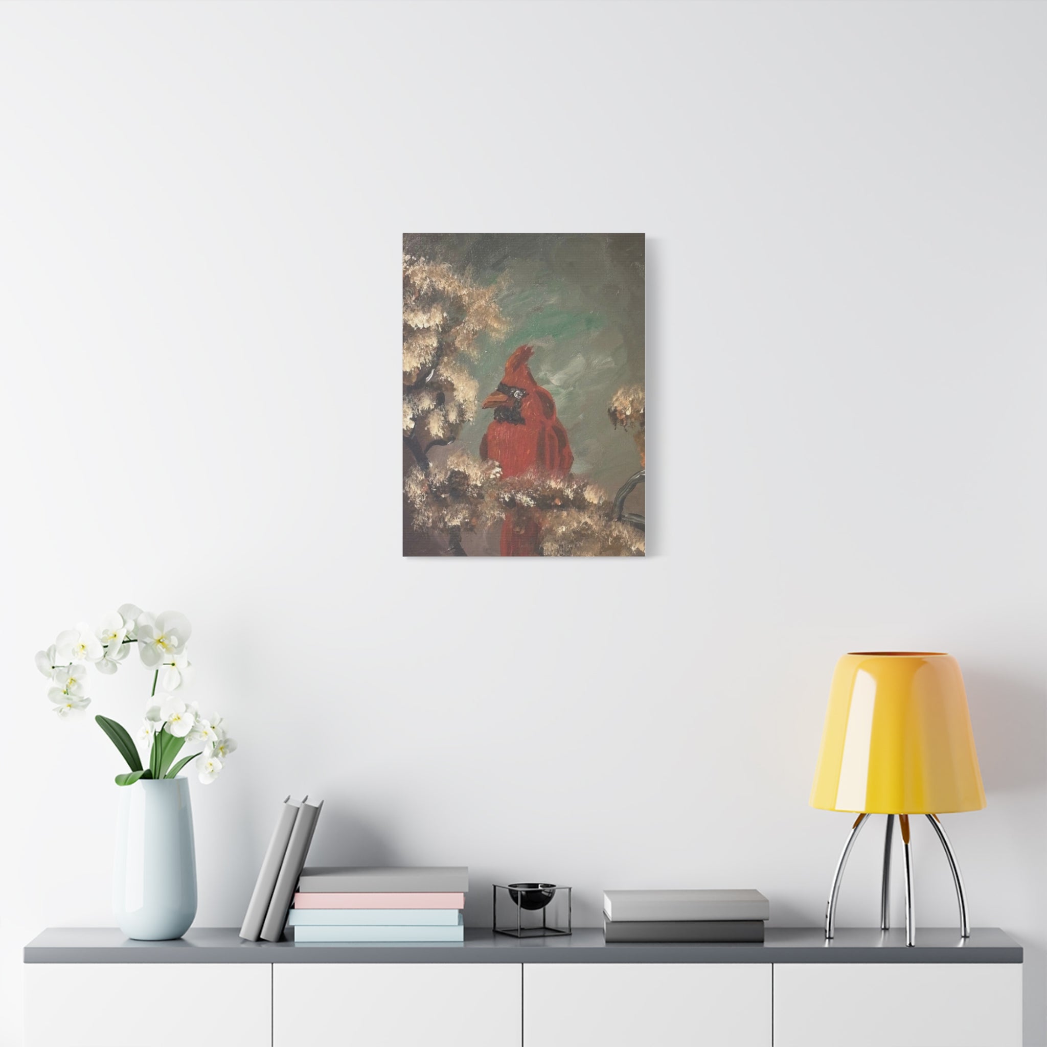 Cardinal Bird Matte Canvas Wall Art — Stretched 1.25" Nature Painting