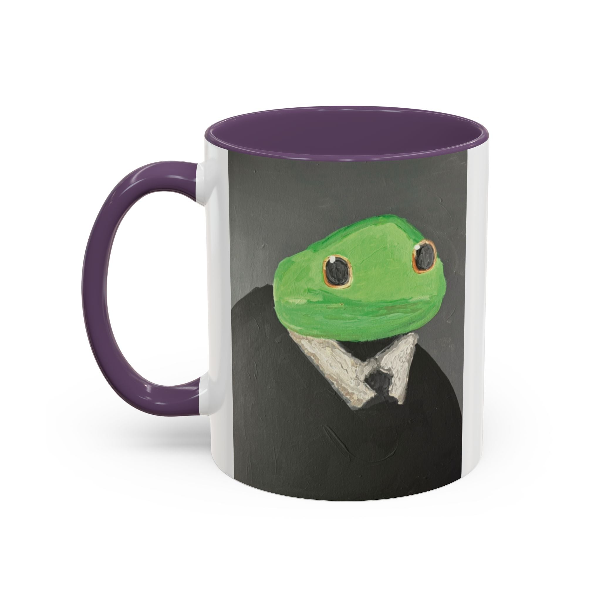 Frog in Suit Accent Coffee Mug – Quirky Formal Frog Art (11/15oz)
