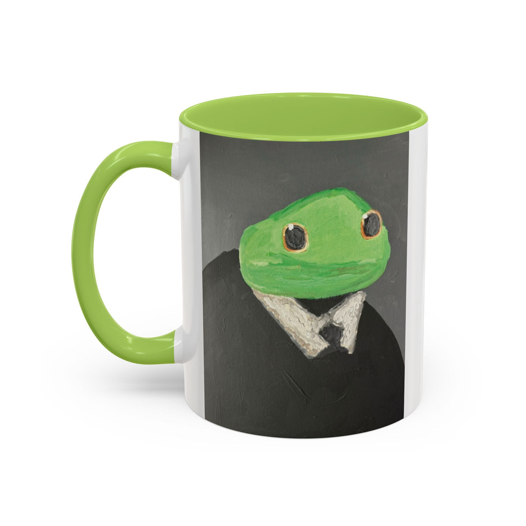 Frog in Suit Accent Coffee Mug – Quirky Formal Frog Art (11/15oz)