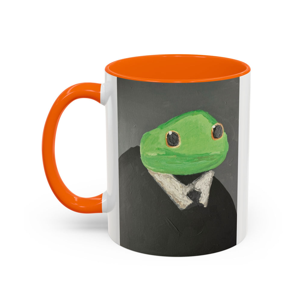Frog in Suit Accent Coffee Mug – Quirky Formal Frog Art (11/15oz)