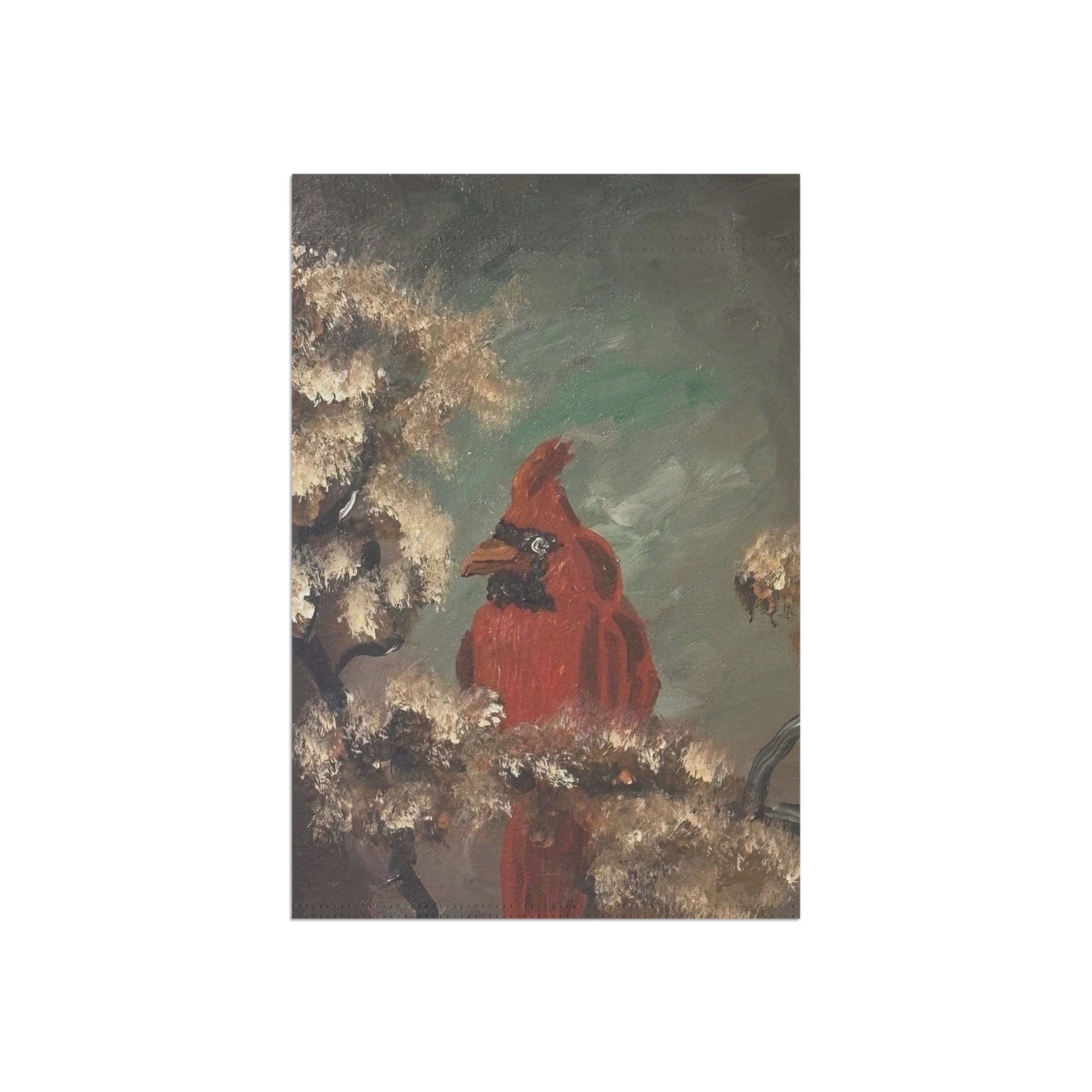 Cardinal Garden Flag – Painted Red Cardinal Outdoor House Banner